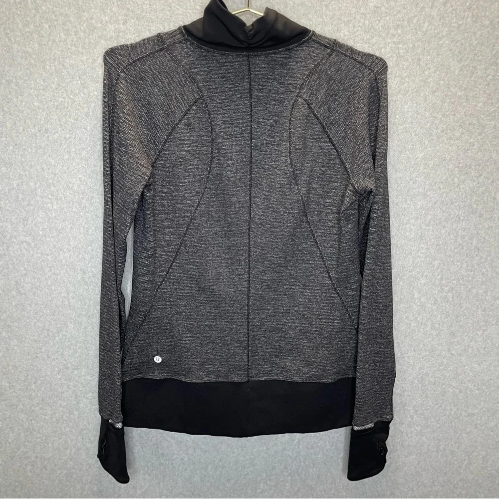 Lululemon Runderful 1/2 Zip Check Pique Black Heather Top - Picture 7 of 8